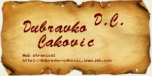 Dubravko Caković vizit kartica